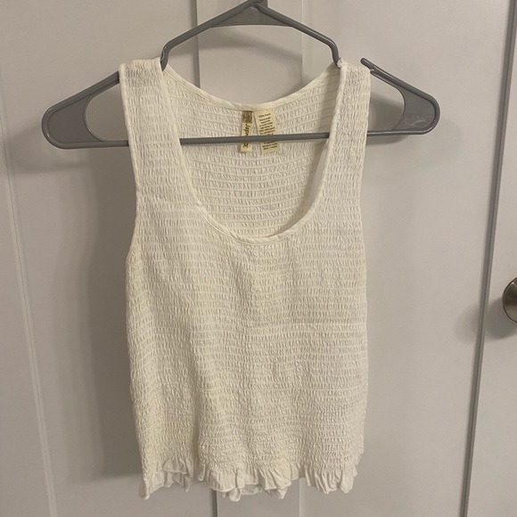 japana Tops - White Smocked Tank Top
